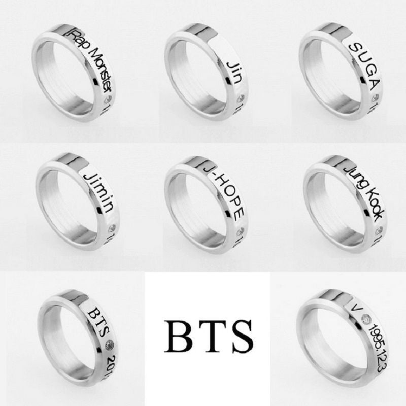 8 Style Bangtan Boys BTS Album Ring Rap Monster Jimin Jin Suga V J-Hope Jung Kook Jewelry Rings Accessories For Men Women Female