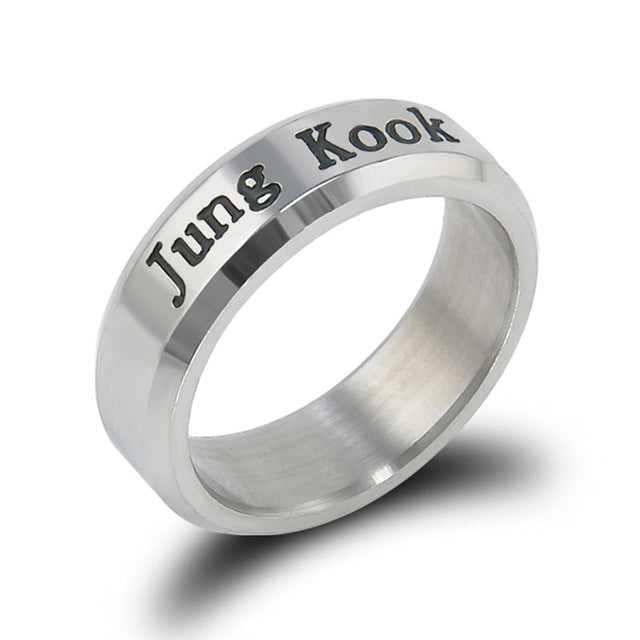 AOMU 8 Style Korean Bangtan Boys BTS Album Ring Rap Monster Jimin Jin Suga V J-Hope Rings BTS Accessories For Men Women