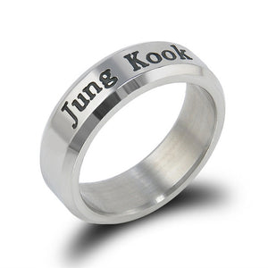 AOMU 8 Style Korean Bangtan Boys BTS Album Ring Rap Monster Jimin Jin Suga V J-Hope Rings BTS Accessories For Men Women