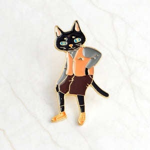 QIHE JEWELRY Pins and brooches Rabbit/Fox/Cat couple enamel pin Badges Hat Backpack Accessories Lovers jewelry Gift for lover