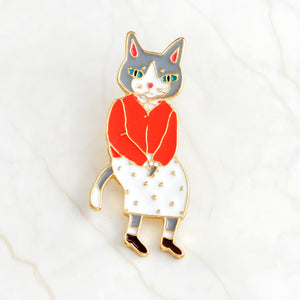 QIHE JEWELRY Pins and brooches Rabbit/Fox/Cat couple enamel pin Badges Hat Backpack Accessories Lovers jewelry Gift for lover