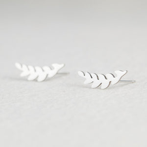 Silver Stainless Steel Animal Heart Leaf Cat Flower Star Stud Earrings for Women Girls Minimalist Jewelry Accessories Gifts