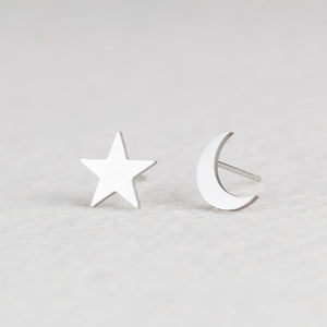 Silver Stainless Steel Animal Heart Leaf Cat Flower Star Stud Earrings for Women Girls Minimalist Jewelry Accessories Gifts