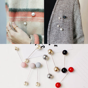 Fashion 1Pc Woman/Girl Imitation Pearl Brooch Classic Charm High Quality Accessories Simple Double Pearls Brooches All-match