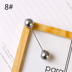 Fashion 1Pc Woman/Girl Imitation Pearl Brooch Classic Charm High Quality Accessories Simple Double Pearls Brooches All-match