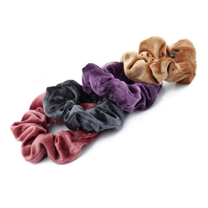 1PC Women Elegant Velvet Solid Elastic Hair Bands Ponytail Holder Scrunchies Tie Hair Rubber Band Headband Lady Hair Accessories