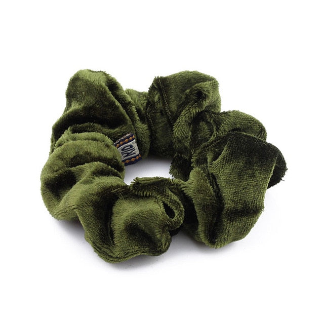 1PC Women Elegant Velvet Solid Elastic Hair Bands Ponytail Holder Scrunchies Tie Hair Rubber Band Headband Lady Hair Accessories