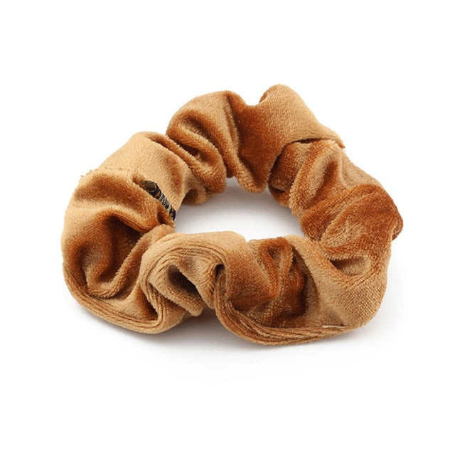 1PC Women Elegant Velvet Solid Elastic Hair Bands Ponytail Holder Scrunchies Tie Hair Rubber Band Headband Lady Hair Accessories