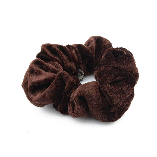 1PC Women Elegant Velvet Solid Elastic Hair Bands Ponytail Holder Scrunchies Tie Hair Rubber Band Headband Lady Hair Accessories