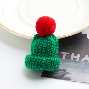 19 Color Cute Mini Knitted Hairball Hat Brooch Sweater Pins Badge Collar Clothes Accessories Creative Hats Pin Brooches Women