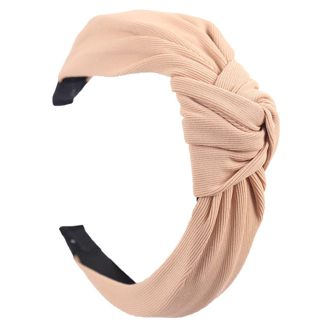 Solid Soft Knotted Flamingo Headband Hairband For Women Lady Bow Hair Hoop Hair Accessories Headwear