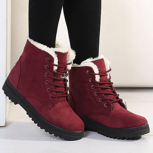 Fashion warm snow boots 2018 heels winter boots new arrival women ankle boots women shoes warm fur plush Insole shoes woman