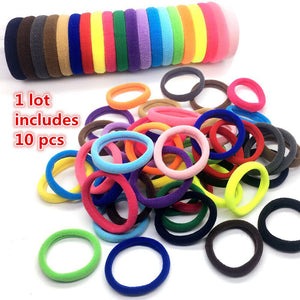 Fashion 10pcs/lot Big Size Candy Colored Quality Elastic Ponytail Holders Accessories Girl Women Rubber Bands Tie Gum(Mix Color)