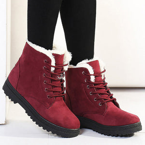 Fashion warm snow boots 2018 heels winter boots new arrival women ankle boots women shoes warm fur plush Insole shoes woman