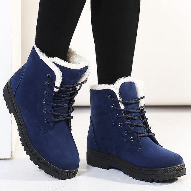 Fashion warm snow boots 2018 heels winter boots new arrival women ankle boots women shoes warm fur plush Insole shoes woman