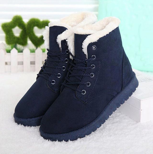 Fashion warm snow boots 2018 heels winter boots new arrival women ankle boots women shoes warm fur plush Insole shoes woman