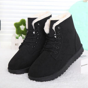 Fashion warm snow boots 2018 heels winter boots new arrival women ankle boots women shoes warm fur plush Insole shoes woman