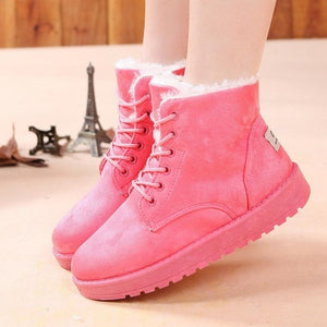 Fashion warm snow boots 2018 heels winter boots new arrival women ankle boots women shoes warm fur plush Insole shoes woman