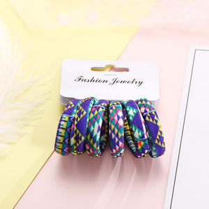 6PCS/Pack New Cotton Print Hair Ropes Elastic Headbands Elegant Hair Bands For Women Girls Rubber Bands Hair Accessories Tie Gum