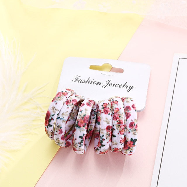 6PCS/Pack New Cotton Print Hair Ropes Elastic Headbands Elegant Hair Bands For Women Girls Rubber Bands Hair Accessories Tie Gum