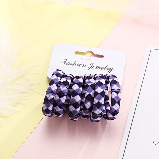 6PCS/Pack New Cotton Print Hair Ropes Elastic Headbands Elegant Hair Bands For Women Girls Rubber Bands Hair Accessories Tie Gum