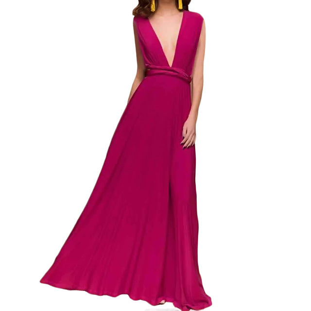 Sexy Women Multiway Wrap Convertible Boho Maxi Club Red Dress Bandage Long Dress Party Bridesmaids Infinity Robe Longue Femme