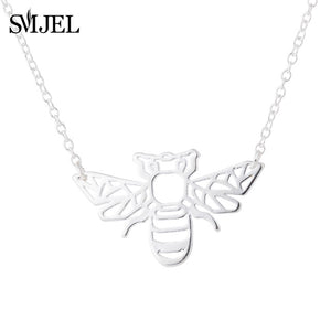 SMJEL Wild Animal Origami Gold Bee Pendant Necklace & Pendants Party Honey Bee Accessories Everyday Jewelry Ketting Gift