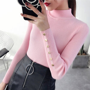 OHCLOTH Sweater female Half downneck female thickening 2018 new winter sweater slim all-match elastic knit Fashion slim sweaters