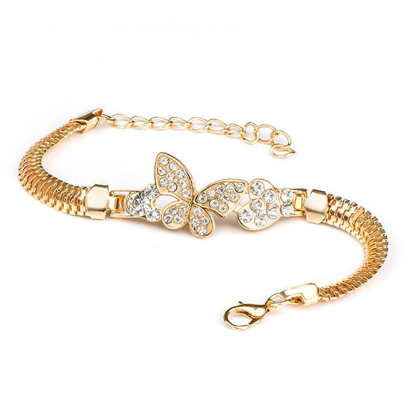 QCOOLJLY Female Jewellry Accessories Multi-Designs Gold Color Alloy Crystal & Rhinestone Flash Cuff Chain wrap bracelet Bangle