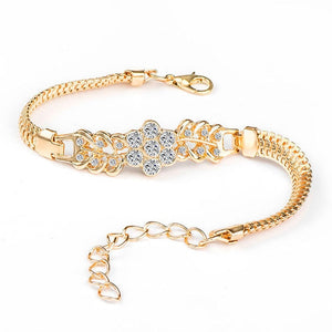 QCOOLJLY Female Jewellry Accessories Multi-Designs Gold Color Alloy Crystal & Rhinestone Flash Cuff Chain wrap bracelet Bangle