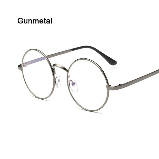 Round Glasses Transparent for Computer Lenses Metal Frame Eyeglasses Women Men Anti Blue Ray Oculos De Grau Spectacles