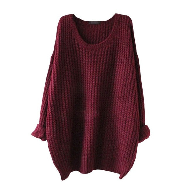 Female Winter Sweater Women O-neck Plus Size Solid Pullover Sweater Woman Long Selleve Sweater Women Tops T1