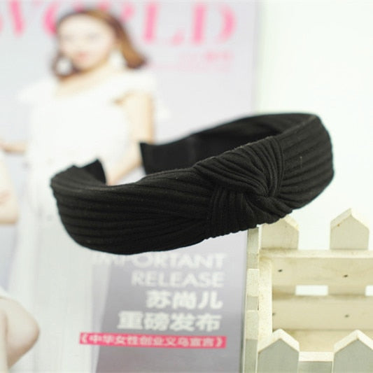 Solid Soft Knotted Flamingo Headband Hairband For Women Lady Bow Hair Hoop Hair Accessories Headwear