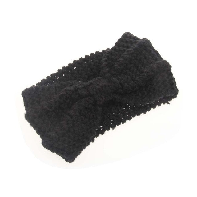 Solid Wide Knitting Woolen Headband Winter Warm Ear Crochet Turban Hair Accessories For Women Girl Hair Band Headwraps