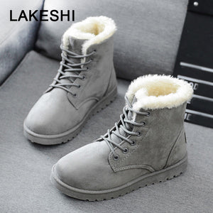 Women Boots Warm Winter Boots Female Fashion Women Shoes Faux Suede Ankle Boots For Women Botas Mujer Plush Insole Snow Boots