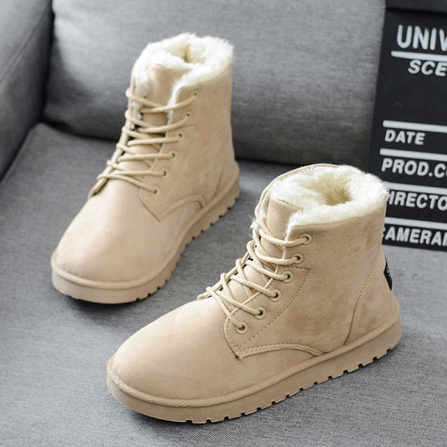 Women Boots Warm Winter Boots Female Fashion Women Shoes Faux Suede Ankle Boots For Women Botas Mujer Plush Insole Snow Boots