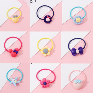 Wholesale 1PC Girls Cartoon Flower Lollipop Acrylic Elastic Hair Bands 3.0cm Small Rubber Bands Kids Scrunchie Hair Accessories