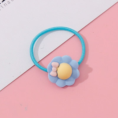 Wholesale 1PC Girls Cartoon Flower Lollipop Acrylic Elastic Hair Bands 3.0cm Small Rubber Bands Kids Scrunchie Hair Accessories