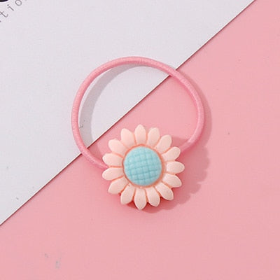 Wholesale 1PC Girls Cartoon Flower Lollipop Acrylic Elastic Hair Bands 3.0cm Small Rubber Bands Kids Scrunchie Hair Accessories