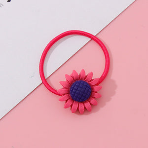 Wholesale 1PC Girls Cartoon Flower Lollipop Acrylic Elastic Hair Bands 3.0cm Small Rubber Bands Kids Scrunchie Hair Accessories