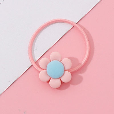 Wholesale 1PC Girls Cartoon Flower Lollipop Acrylic Elastic Hair Bands 3.0cm Small Rubber Bands Kids Scrunchie Hair Accessories