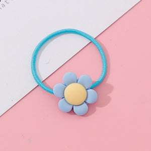 Wholesale 1PC Girls Cartoon Flower Lollipop Acrylic Elastic Hair Bands 3.0cm Small Rubber Bands Kids Scrunchie Hair Accessories