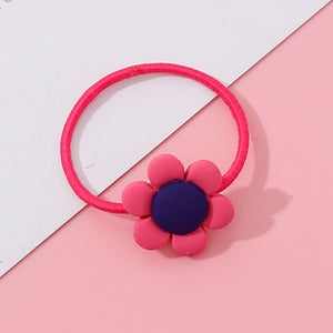 Wholesale 1PC Girls Cartoon Flower Lollipop Acrylic Elastic Hair Bands 3.0cm Small Rubber Bands Kids Scrunchie Hair Accessories