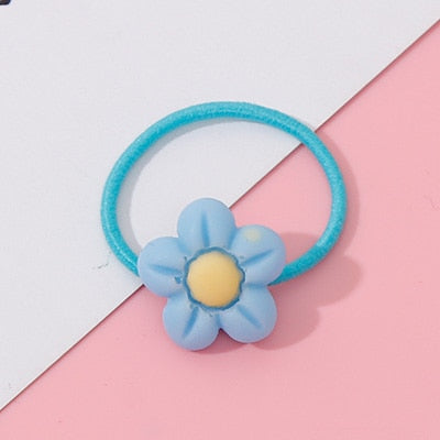 Wholesale 1PC Girls Cartoon Flower Lollipop Acrylic Elastic Hair Bands 3.0cm Small Rubber Bands Kids Scrunchie Hair Accessories