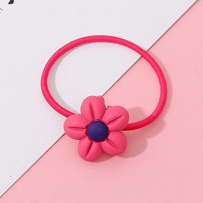 Wholesale 1PC Girls Cartoon Flower Lollipop Acrylic Elastic Hair Bands 3.0cm Small Rubber Bands Kids Scrunchie Hair Accessories