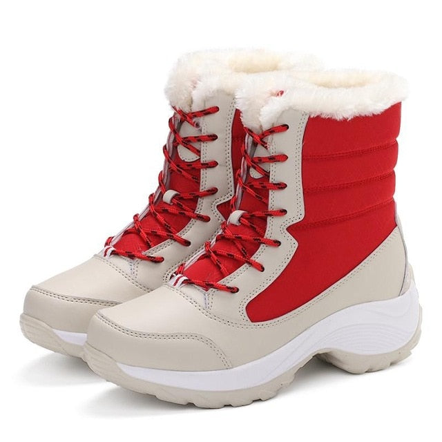 Women boots non-slip waterproof winter ankle snow boots women platform winter shoes with thick fur botas mujer