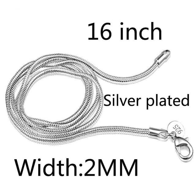 925 sterling silver Snake Chain Plated Necklace Statement Jewelry Women sterling silver jewelry chokers fashion accessories