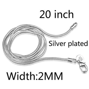 925 sterling silver Snake Chain Plated Necklace Statement Jewelry Women sterling silver jewelry chokers fashion accessories