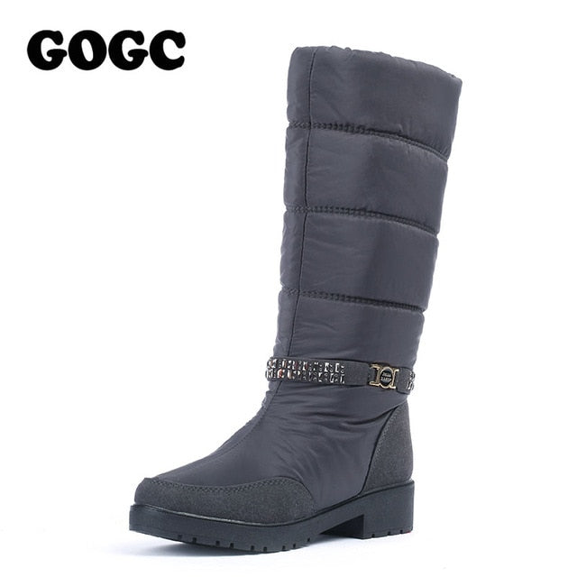 GOGC Waterproof Winter Boots Women Snowboots 2018 Warm Winter Shoes Women Big Size Comfortable Brand Women Boots Knee High Black