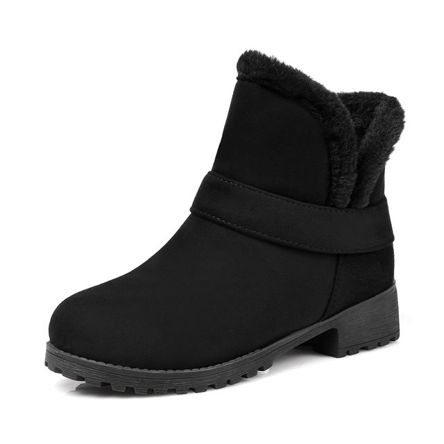 KarinLuna large size 30-48 slip on comfortable women shoes woman winter warm plush woman snow boots warm fur ankle boots women